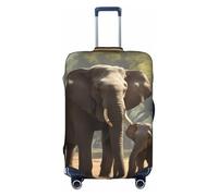 SDEGTHO Housse de valise élastique avec impression éléphant - Anti-poussière - Résistante aux rayures - Convient pour les voyages, blanc, M