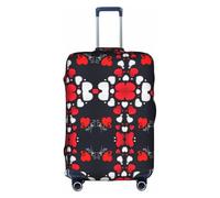 SDEGTHO Housse de valise élastique avec impression Happy Valentine's Day, résistante à la poussière, aux rayures, s'adapte aux bagages à poignée centrale pour les voyages, blanc, XL