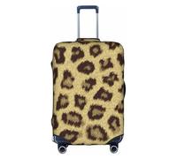 SDEGTHO Housse de valise élastique avec imprimé léopard jaune - Anti-poussière et anti-rayures - Convient pour les voyages, blanc, XL