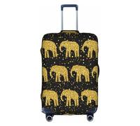 SDEGTHO Housse de valise élastique avec motif éléphant abstrait, résistante à la poussière, aux rayures, s'adapte à la poignée centrale des bagages pour les voyages, blanc, S