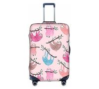 SDEGTHO Housse de valise élastique avec motif paresseux coquin, résistante à la poussière, aux rayures, s'adapte à la poignée centrale pour les voyages, blanc, XL