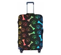 SDEGTHO Housse de valise élastique avec motif pattes de chien et chat arc-en-ciel - Anti-poussière et anti-rayures - Convient pour les voyages, blanc, M