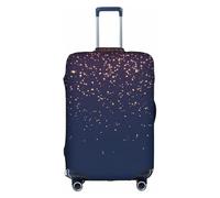 SDEGTHO Housse de valise élastique bleu marine avec impression ciel et étoiles, résistante à la poussière, aux rayures, convient aux bagages à poignée centrale pour les voyages, blanc, M