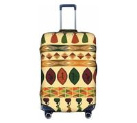 SDEGTHO Housse de valise élastique de style bohème traditionnel africain résistant à la poussière et aux rayures Compatible avec poignée centrale pour les voyages, blanc, XL