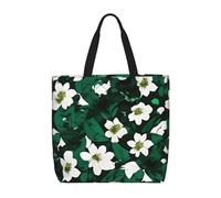 SDEGTHO Hunter Sac fourre-tout en polyester avec poches intérieures et fermeture éclair Motif pétales floraux Vert, Noir, One Size