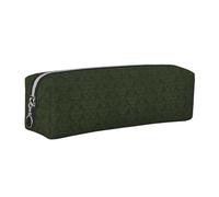 SDEGTHO Hunter - Trousse à crayons en cuir avec imprimé pétales floraux verts pour étudiants, trousse simple pour garçons et filles, petite pochette à fermeture éclair pour fournitures scolaires