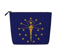 SDEGTHO Indiana State Flag Sac de voyage polyvalent Trousse de maquillage Grande capacité Trousse de toilette à fermeture éclair, Noir , Taille unique