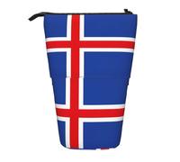 SDEGTHO Jolie trousse télescopique avec drapeau de l'Islande pour étudiants et fournitures scolaires, Noir , Taille unique, Organiseur de sac