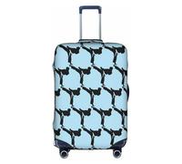 SDEGTHO Karate-Highkick-Icon Housse de valise élastique résistante à la poussière et aux rayures Compatible avec poignée centrale pour les voyages, blanc, XL