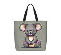 SDEGTHO Le joli sac fourre-tout en polyester koala pour tout le monde avec poches intérieures, sac pour ordinateur portable avec fermeture éclair pour le travail et les voyages., noir, Taille unique