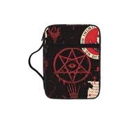 SDEGTHO Lot de 2 sacs de bible d'église avec motif œil d'étoile rouge pour bougie en forme de main - Étui de transport pour l'école, organiseur durable, Noir , One Size, Organiseur de sac