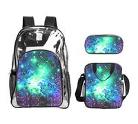 SDEGTHO Lot de 3 sacs d'école transparents avec poignée robuste pour événements, stade, concerts