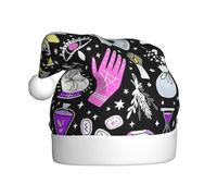 SDEGTHO Magic Witch Witchcraft Bohème Dessin Impression 1 pièce Chapeau de Père Noël tricoté Chapeau Elfe Crochet Bonnet de Noël Bonnet de Noël Bonnet de Noël Bonnet de Noël Bonnet de Noël pour