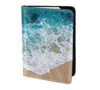 SDEGTHO Magnifique étui de passeport imprimé vagues de l'océan pour voyage indispensable, étui de passeport pour accessoires de voyage pour femmes et hommes, Noir , Taille unique
