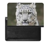 SDEGTHO Mystérieux étui de protection pour documents de voyage, motif léopard des neiges pâles pour les voyages internationaux et les vacances