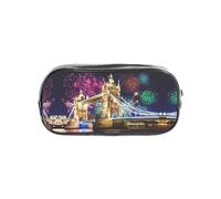 SDEGTHO Night London Tower Bridge Trousse transparente avec compartiment unique de grande capacité pour ranger les stylos