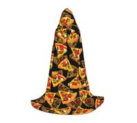 SDEGTHO Pizza 3D Halloween Party Costume Cape à capuche pour adolescents Sorcière Vampire Magicien Mascarade Ball Cosplay Gear