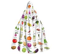 SDEGTHO Présentation de divers légumes gothique robe de magicien cape adulte longue cape pour bal masqué médiéval Halloween costume