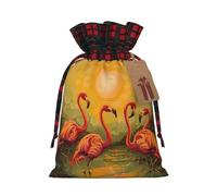 SDEGTHO Quatre flamants roses 1 sac fourre-tout en matériau durable 11,9 x 17,5 cm avec cordon de serrage au choix pour cadeau d'Halloween élégant