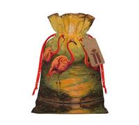 SDEGTHO Quatre flamants roses 1 sac fourre-tout en matériau durable 11,9 x 17,5 cm avec cordon de serrage au choix pour cadeau d'Halloween élégant