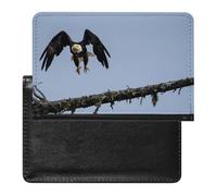 SDEGTHO Regal Pochette de protection pour documents de voyage Motif aigle Noir/blanc