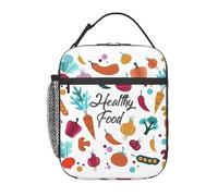 SDEGTHO Sac à déjeuner isotherme avec imprimé alimentaire sain pour un usage quotidien