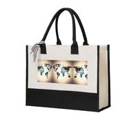 SDEGTHO Sac fourre-tout en toile avec carte du monde abstraite pour femme, sac cadeau en toile, sac fourre-tout, shopping, épicerie, beige, Taille unique