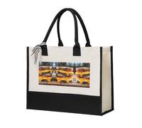 SDEGTHO Sac fourre-tout en toile pour femme - Sac fourre-tout pour sandwichs au fromage - Sac fourre-tout pour courses et courses, beige, Taille unique