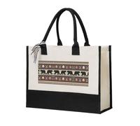 SDEGTHO Sac fourre-tout en toile réutilisable pour femme Motif ours Halloween, Beige, One Size