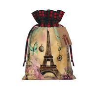 SDEGTHO Sac fourre-tout Paris Tour Eiffel 1 pièce Matériau durable 11,9 x 17,5 cm avec cordon de serrage Choix pour Halloween Cadeau élégant