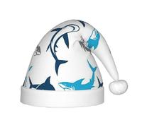 SDEGTHO Sharks Chapeau de Père Noël rouge confortable pour enfants