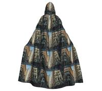 SDEGTHO Streets Of New York City Robe gothique de magicien pour adulte Longue cape pour bal masqué médiéval Halloween Costume