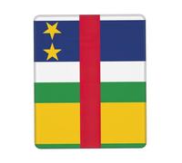 SDEGTHO Tapis de souris avec motif drapeau de l'Afrique centrale avec coutures anti-effilochage, base en caoutchouc antidérapant pour souris sans fil