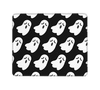 SDEGTHO Tapis de souris avec motif fantôme blanc mignon, surface lisse, bord verrouillable, base en caoutchouc durable, tapis de bureau pour un contrôle précis du curseur