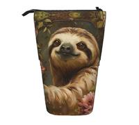 SDEGTHO Trousse à crayons avec motif paresseux debout - Pochette à crayons télescopique - Porte-stylos portable, Noir , Taille unique, Mode