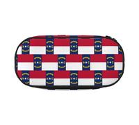 SDEGTHO Trousse à crayons de grande capacité, motif drapeau de la Caroline du Nord, trousse à crayons portable, trousse à crayons pour bureau, Noir , Taille unique, Organiseur de sac