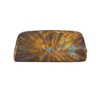 SDEGTHO Trousse à crayons en cuir avec impression d'arbre jaune - Grande capacité - Pour l'école et le stylo plume - Cadeau idéal pour garçons et filles, Argenté., Taille unique, Trousse de maquillage