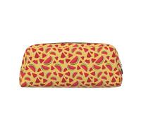 SDEGTHO Trousse à crayons en cuir avec impression jaune et pastèques - Grande capacité - Pour l'école et le stylo plume - Cadeau idéal pour garçons et filles, doré, Taille unique, Trousse de