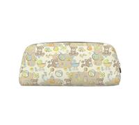 SDEGTHO Trousse à crayons en cuir avec motif ours - Grande capacité - Pour l'école - Porte-stylo plume - Cadeau pour garçons et filles, doré, Taille unique, Trousse de maquillage