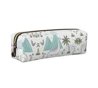 SDEGTHO Trousse à crayons en cuir imprimé dinosaure pour étudiants, trousse simple pour garçons et filles, petite pochette à fermeture éclair pour fournitures scolaires, marqueurs, maquillage, pièces