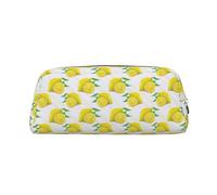 SDEGTHO Trousse à crayons en cuir jaune avec impression citron - Grande capacité - Pour l'école et le stylo plume - Cadeau idéal pour garçons et filles, Argenté., Taille unique, Trousse de maquillage