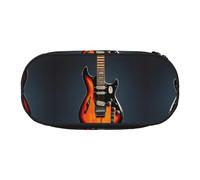 SDEGTHO Trousse à crayons orange de grande capacité pour guitare électrique, trousse multifonction, étui à crayons portable, trousse à crayons de bureau, noir, Jeden rozmiar, Organisateur de sac