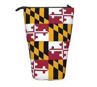 SDEGTHO Trousse à crayons sur pied, motif drapeau de l'État du Maryland, jolie pochette à crayons télescopique, porte-stylos portable, Noir , Taille unique, Mode