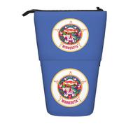 SDEGTHO Trousse à crayons télescopique avec drapeau de l'État du Minnesota, porte-stylos, rangement de papeterie pour fournitures scolaires et universitaires, Noir , Taille unique, Organiseur de sac