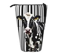 SDEGTHO Trousse à crayons télescopique noire et blanche avec motif vache laitière