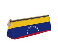 SDEGTHO Trousse à crayons triangulaire en cuir avec grande capacité de rangement Motif drapeau du Venezuela, blanc, Taille unique, Art Déco
