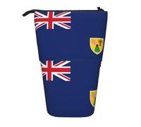 SDEGTHO Trousse télescopique avec drapeau des îles Turques et Caïques - Pour étudiants - Rangement pour fournitures scolaires et universitaires, Noir , Taille unique, Organiseur de sac