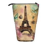 SDEGTHO Trousse télescopique avec motif Tour Eiffel de Paris pour étudiants et fournitures scolaires, Noir , Taille unique, Organiseur de sac