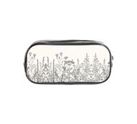 SDEGTHO Trousse transparente avec gravure botanique - Grande capacité - Compartiment unique - Rangement de protection pour stylos