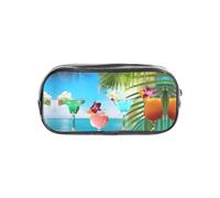 SDEGTHO Trousse transparente avec motif cocktail tropical, grande capacité, compartiment unique, rangement de protection pour stylos